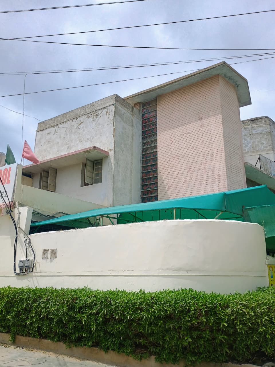 Side view of the school building